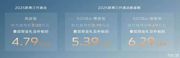 新款长安逸动上市 叠加现金礼及补贴后售4.79万起 搭新蓝鲸发动机