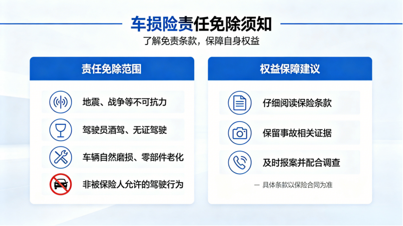人保车险|了解车损险的责任免除保障自身权益？